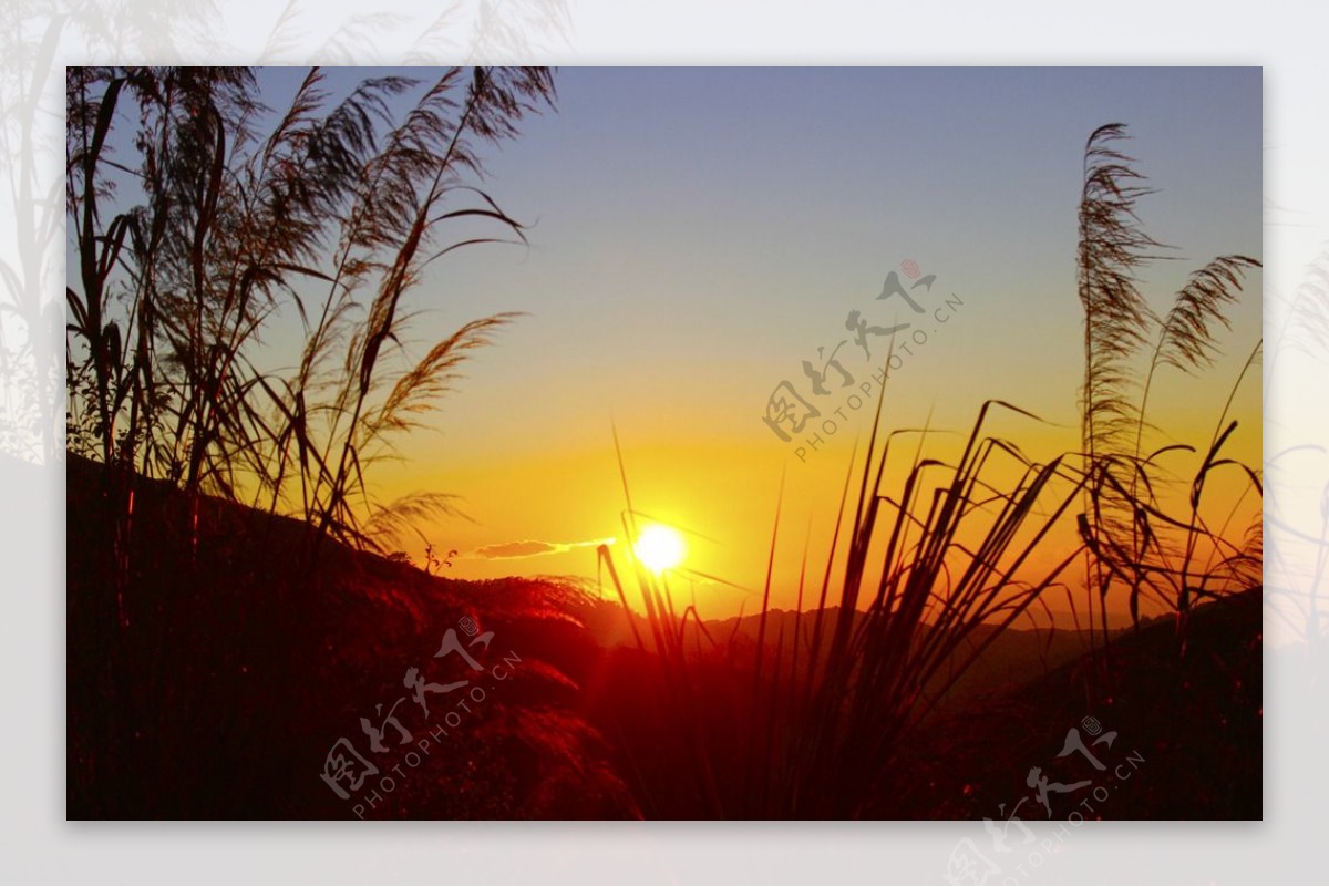 日落西山美景图片