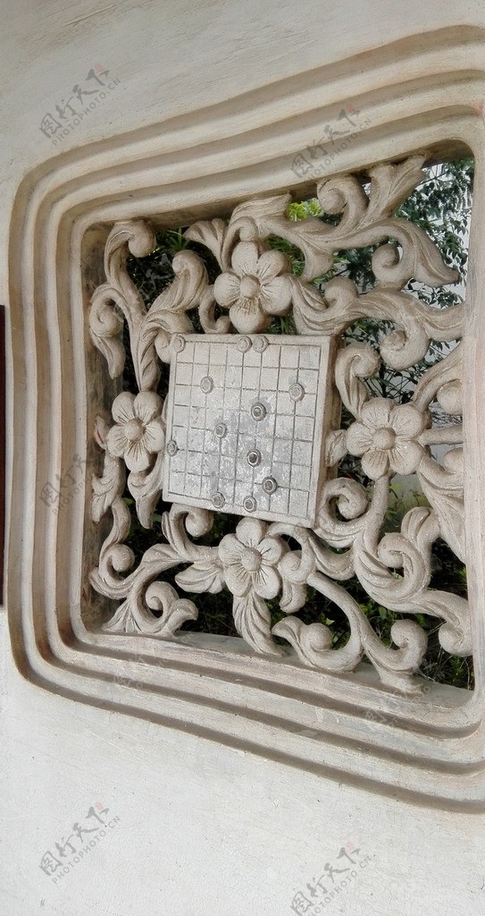 珍珠塔窗棂格棋图片