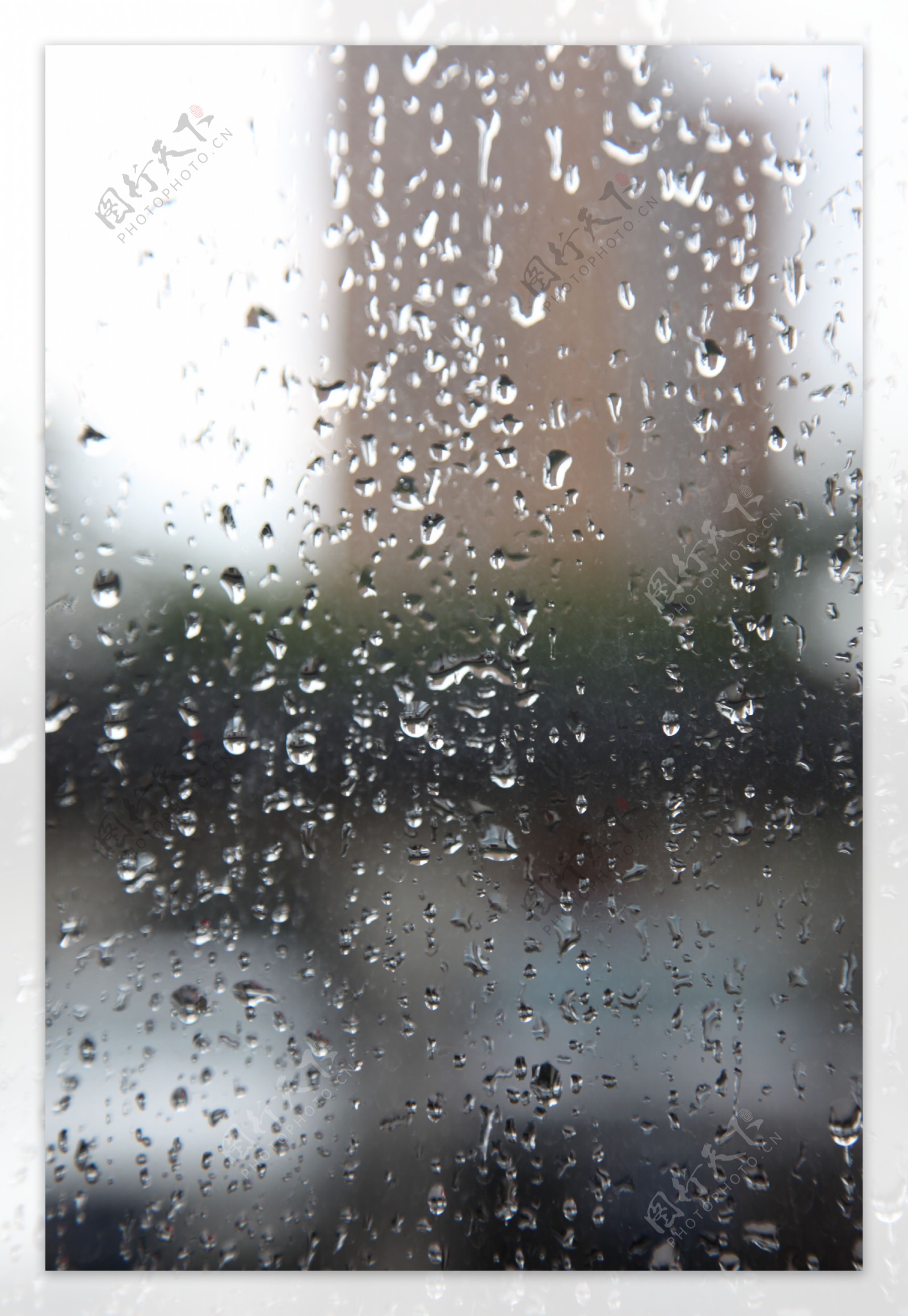 雨水玻璃上的水珠手机屏图片