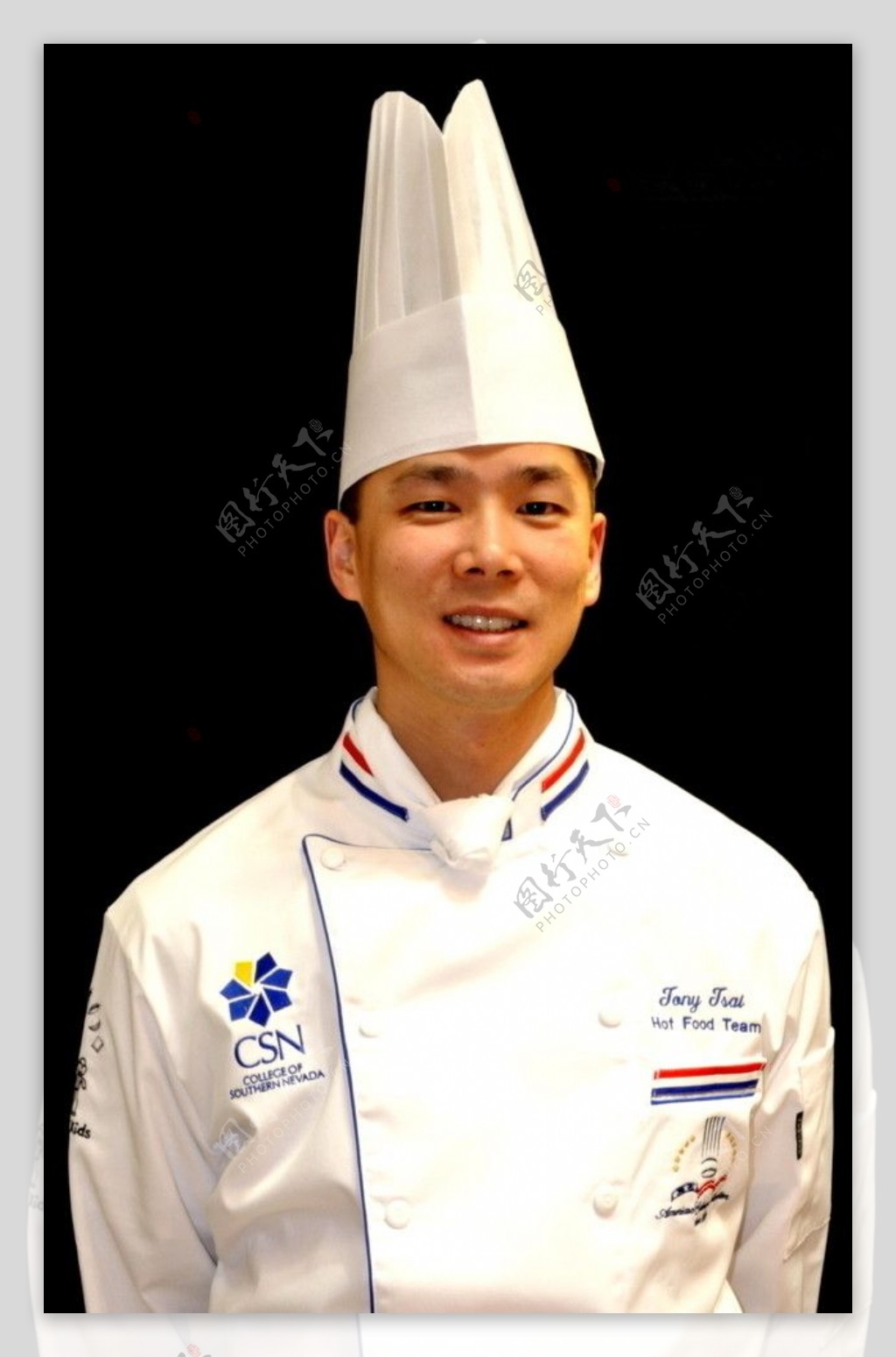 厨师男华裔华人中国人单人制服图片