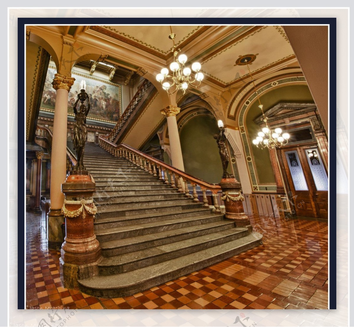 欧式大堂楼梯图片