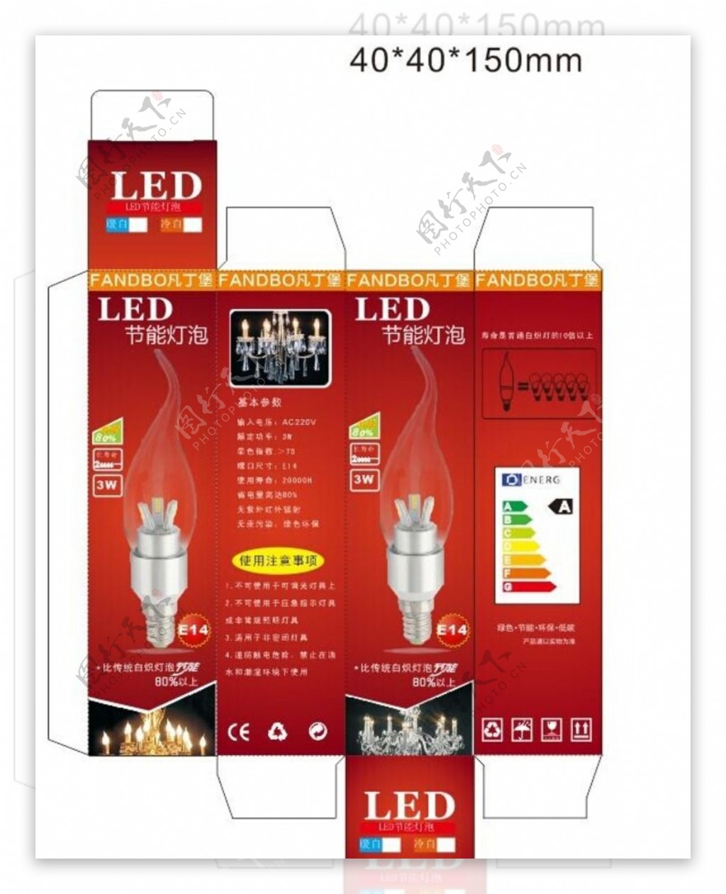 LED灯泡包装盒图片