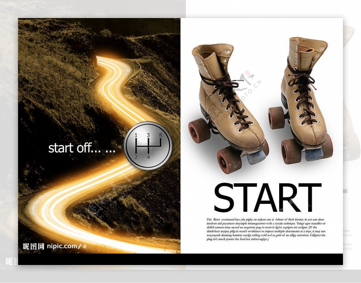 溜冰鞋广告图片