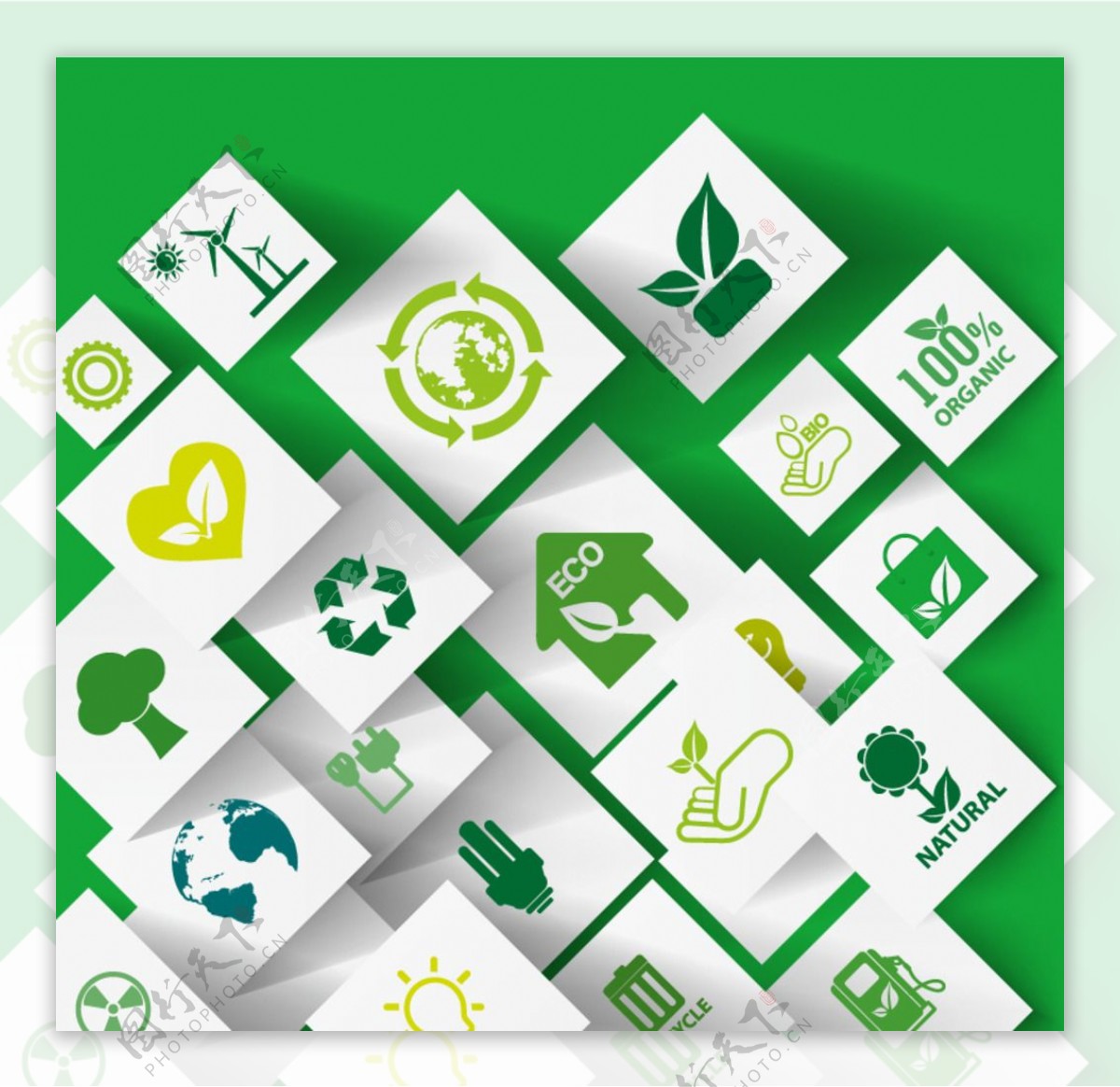 绿色生态图标图片