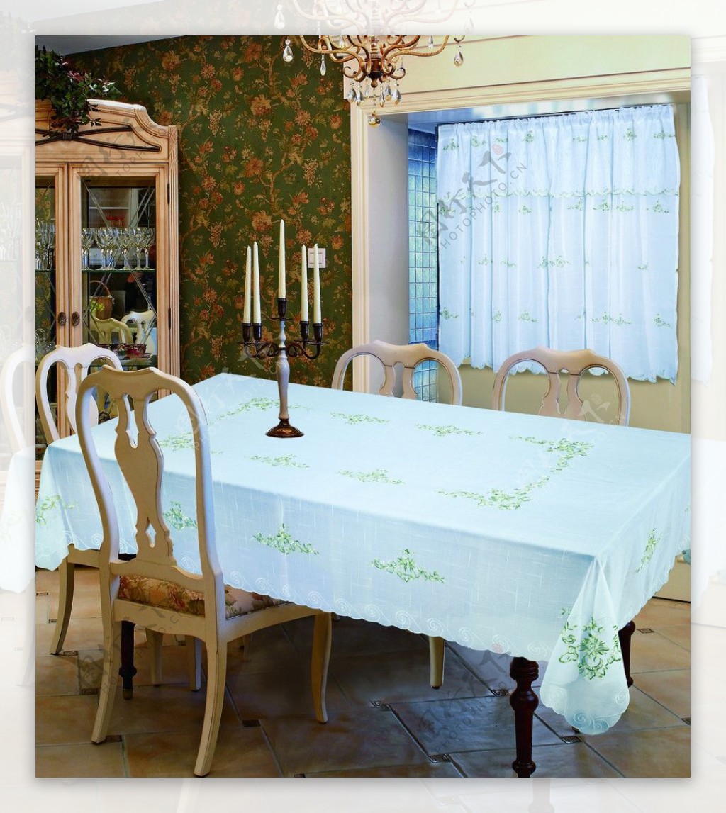 厨帘桌巾高清摄影图片