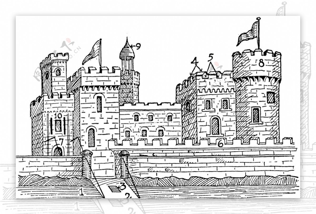Free Castle coloring page