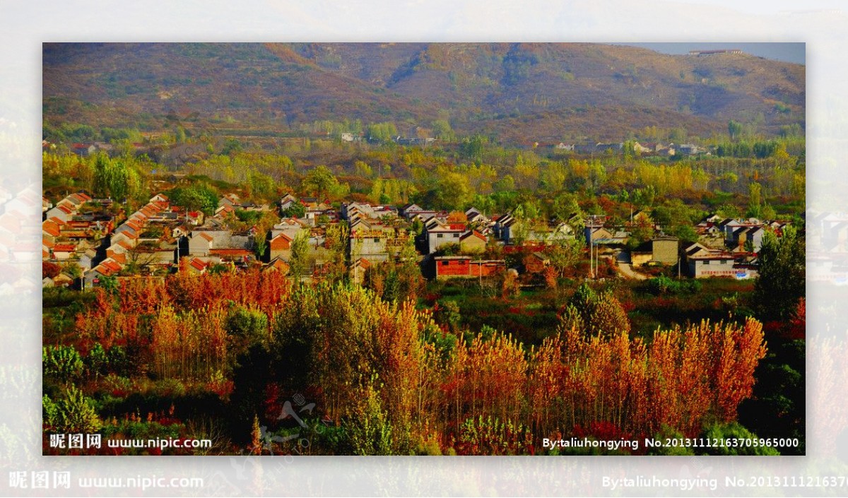 秋日的村庄图片