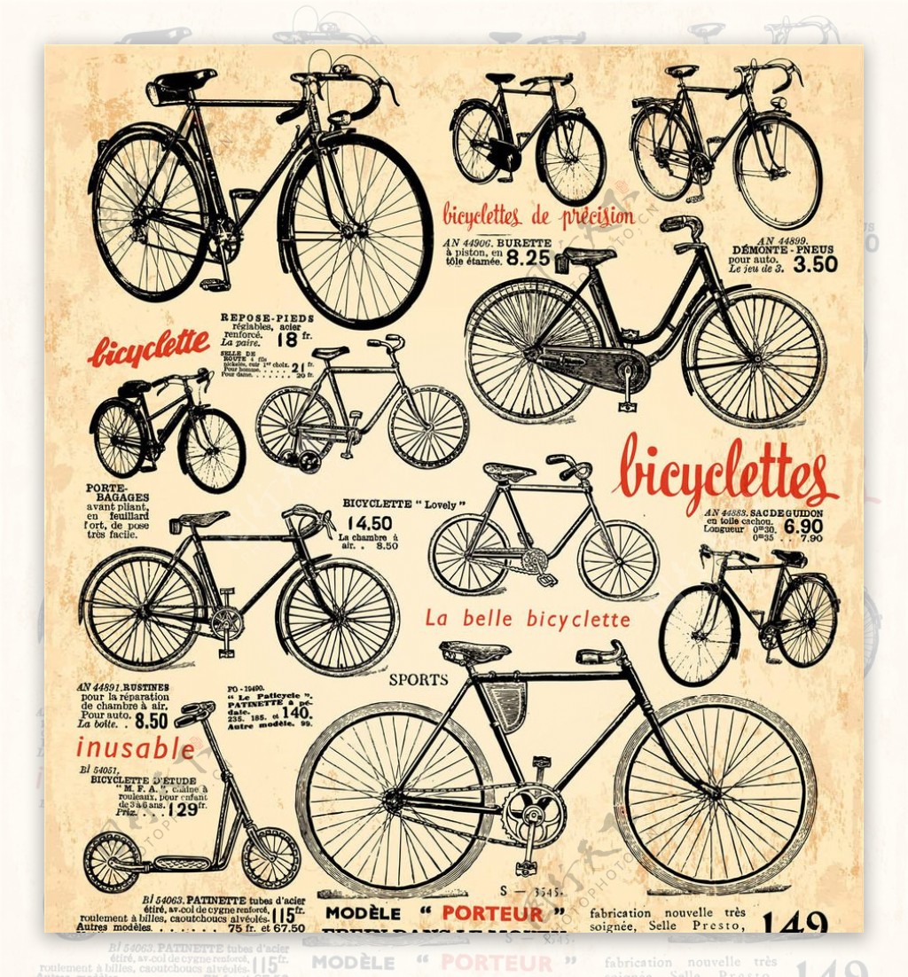自行车怀旧图标图片