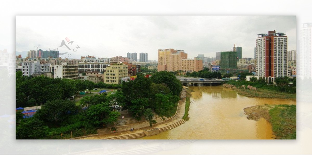 城市河流景观图片