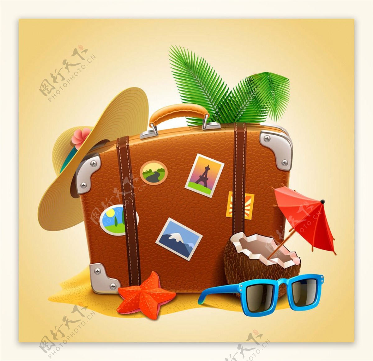 行李箱夏季旅游设计图片