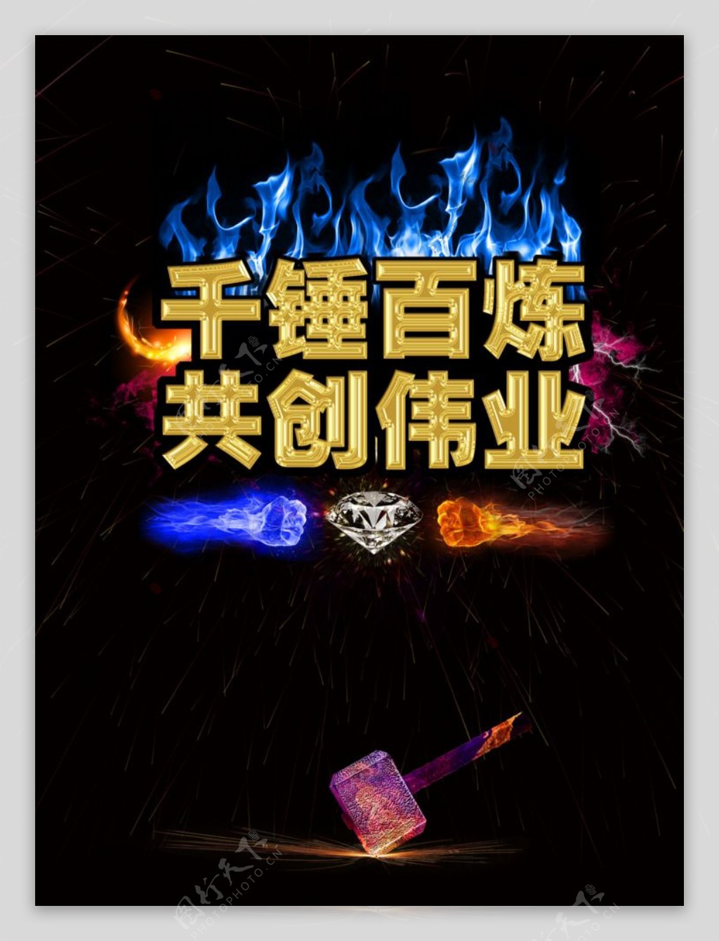 千锤百炼共创伟业图片