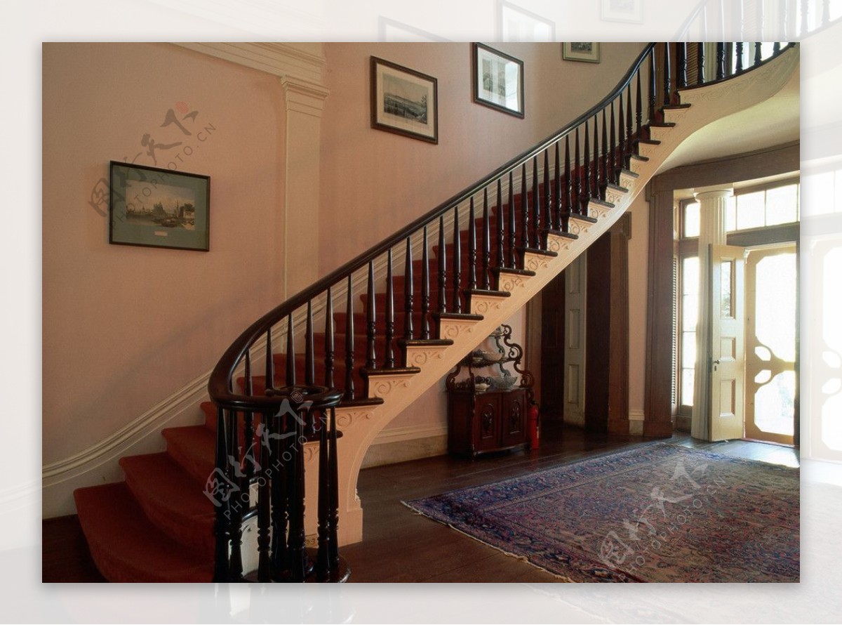 超大背景素材墙画楼梯客厅图片