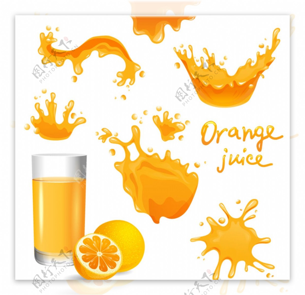 飞溅橙汁设计图片