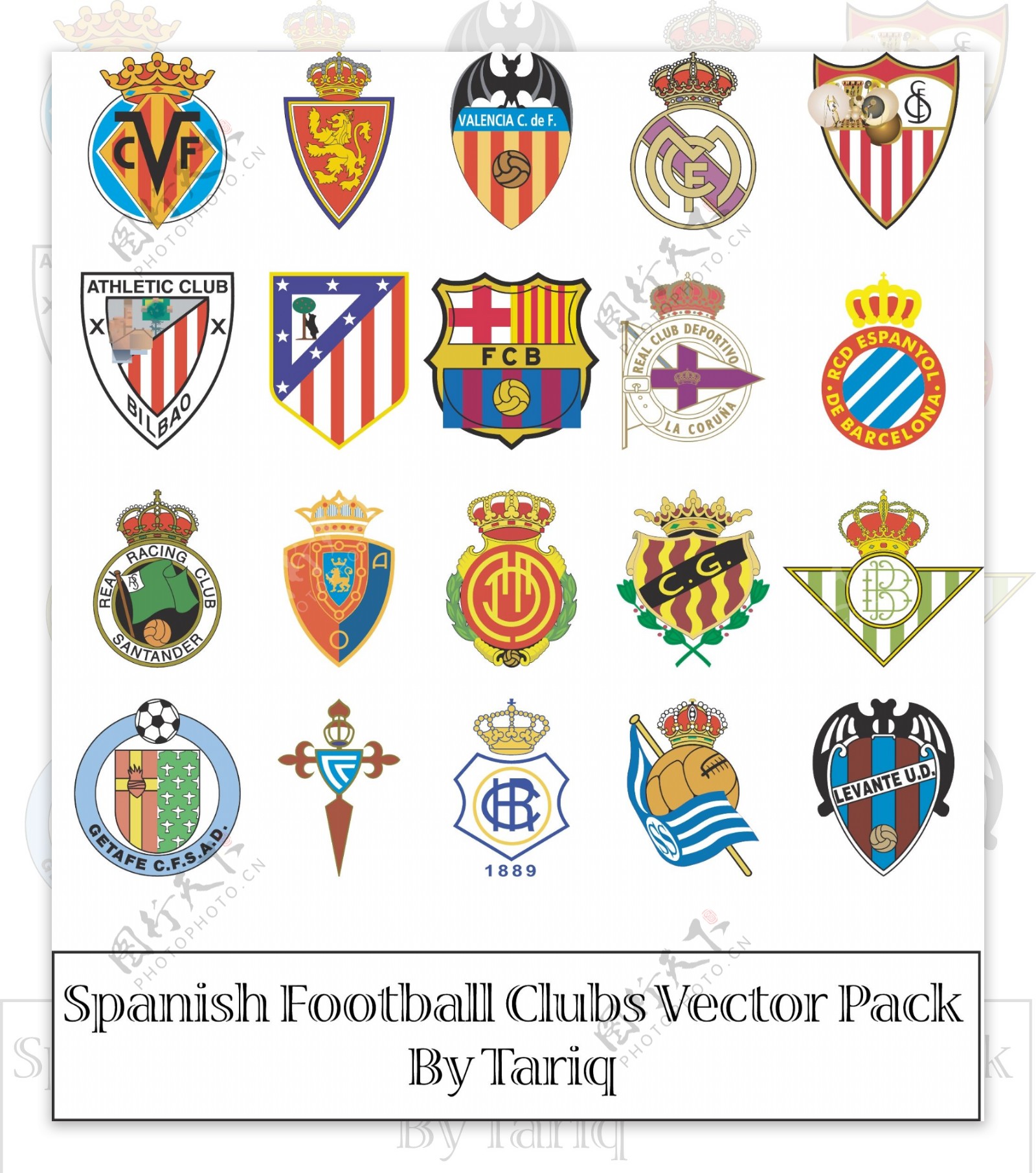 西班牙足球俱乐部LOGO矢量素材图片