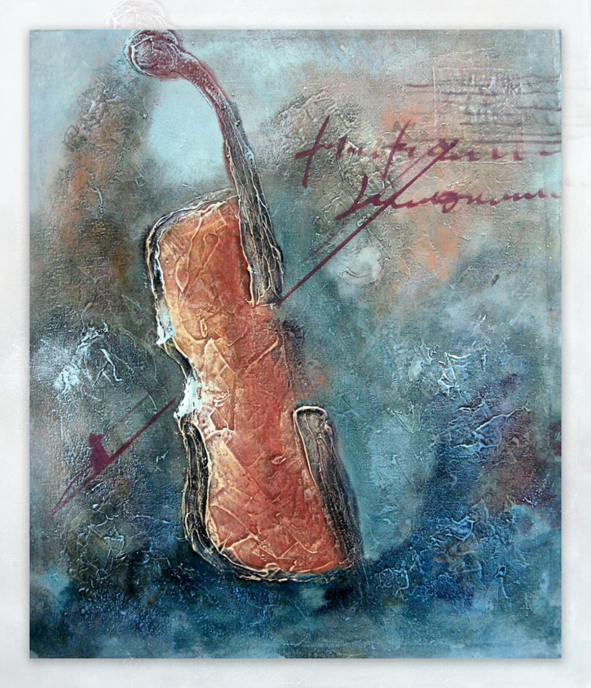 小提琴油画图片