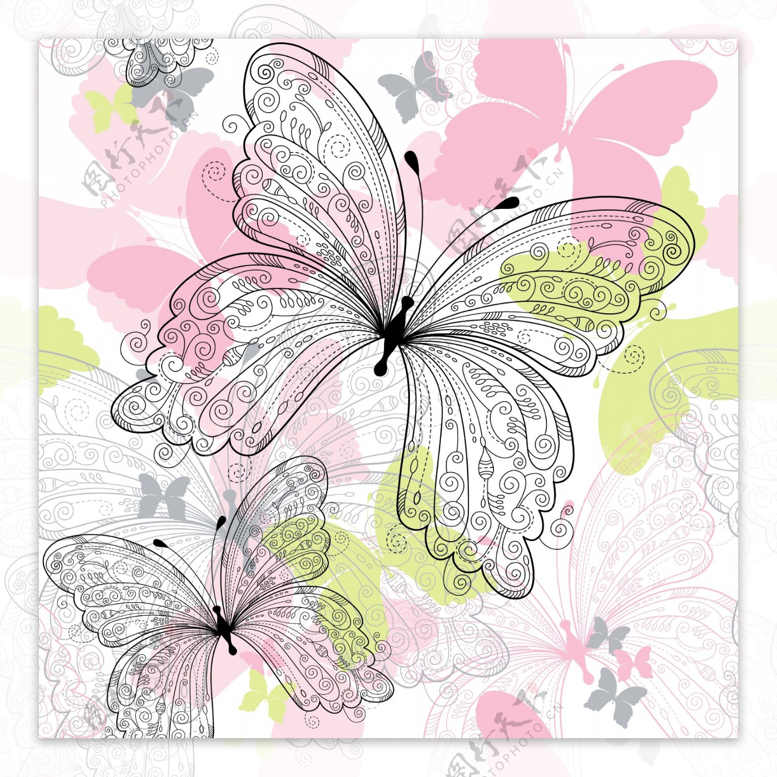 蝴蝶花纹素材图片