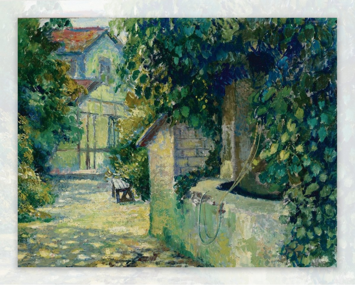 村庄房屋油画图片