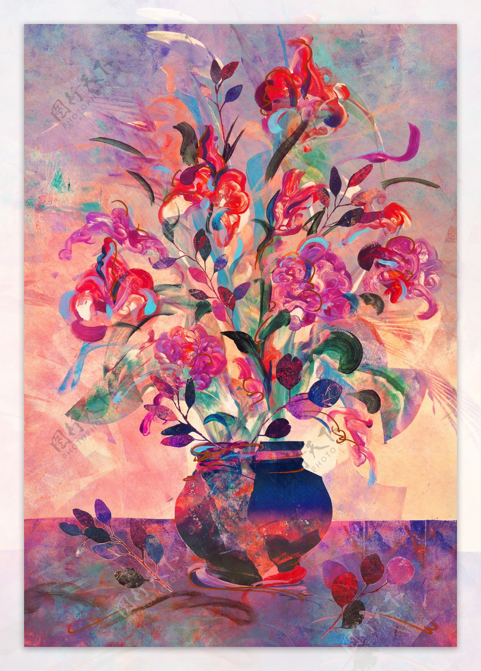 抽象油画花卉图片