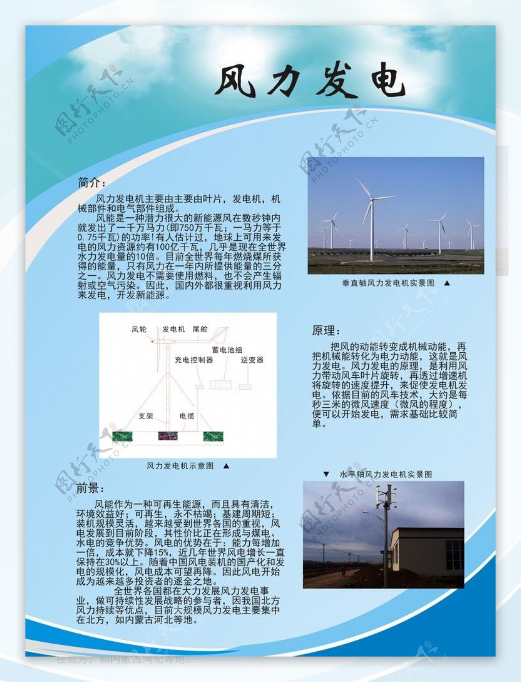 风力发电展板图片