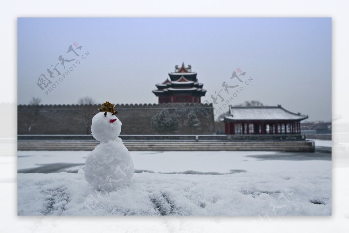 雪人和角楼图片