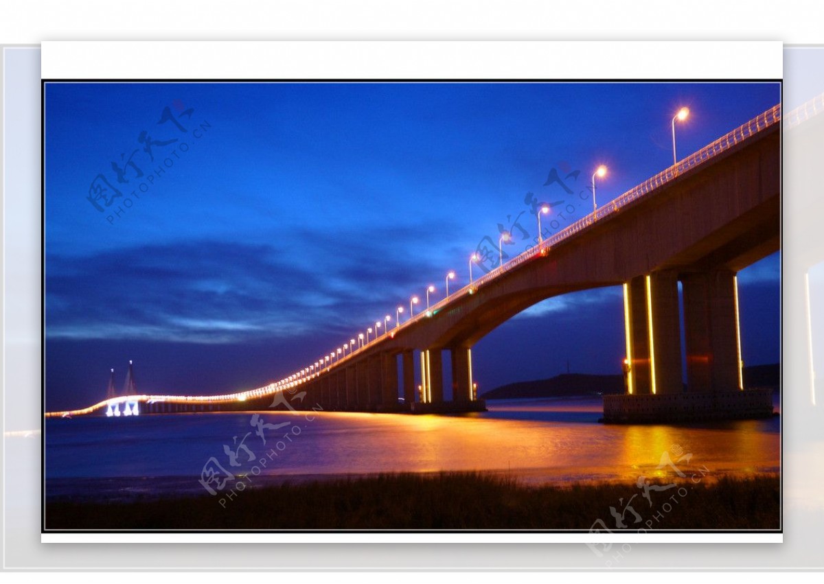 夜色宁波桥图片
