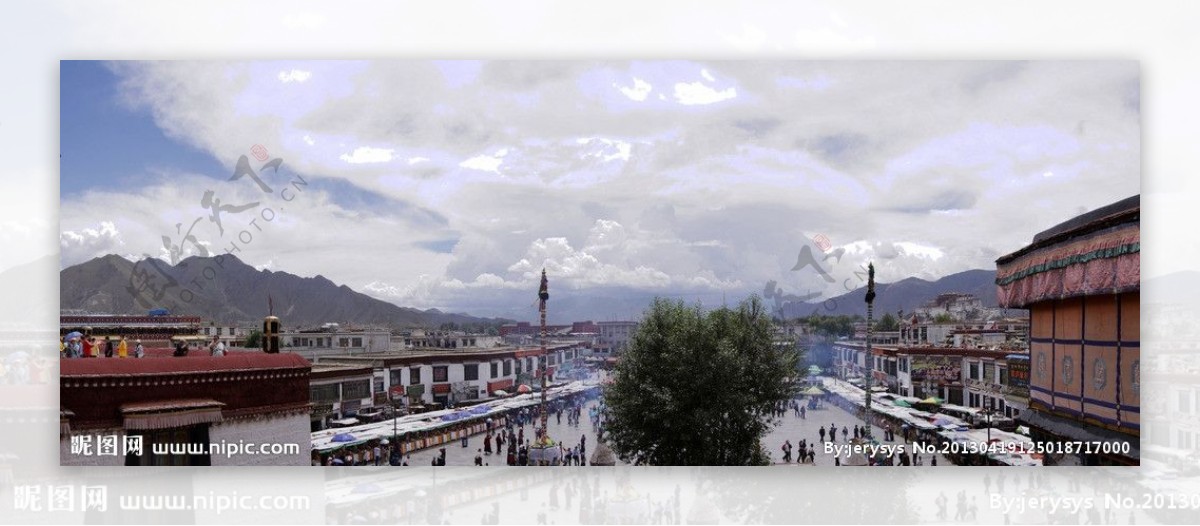 西藏大昭寺广场图片