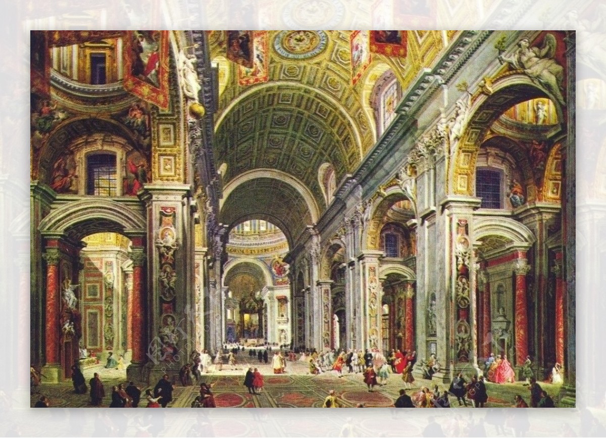 罗马圣彼得大教堂内景图片