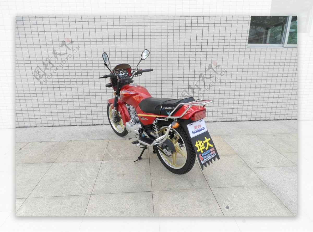 摩托车HJ1255B红色黄钢图片