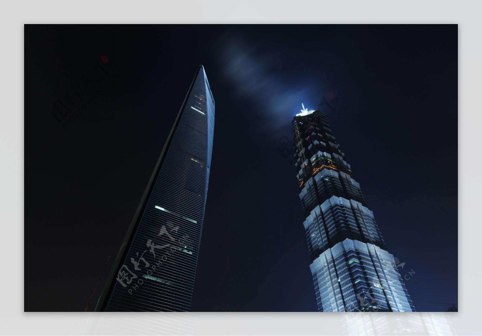上海金茂大厦环球金融中心夜景图片
