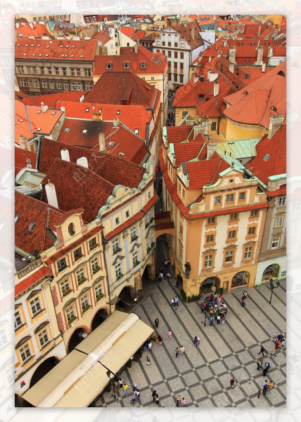 欧式建筑桔色屋顶图片