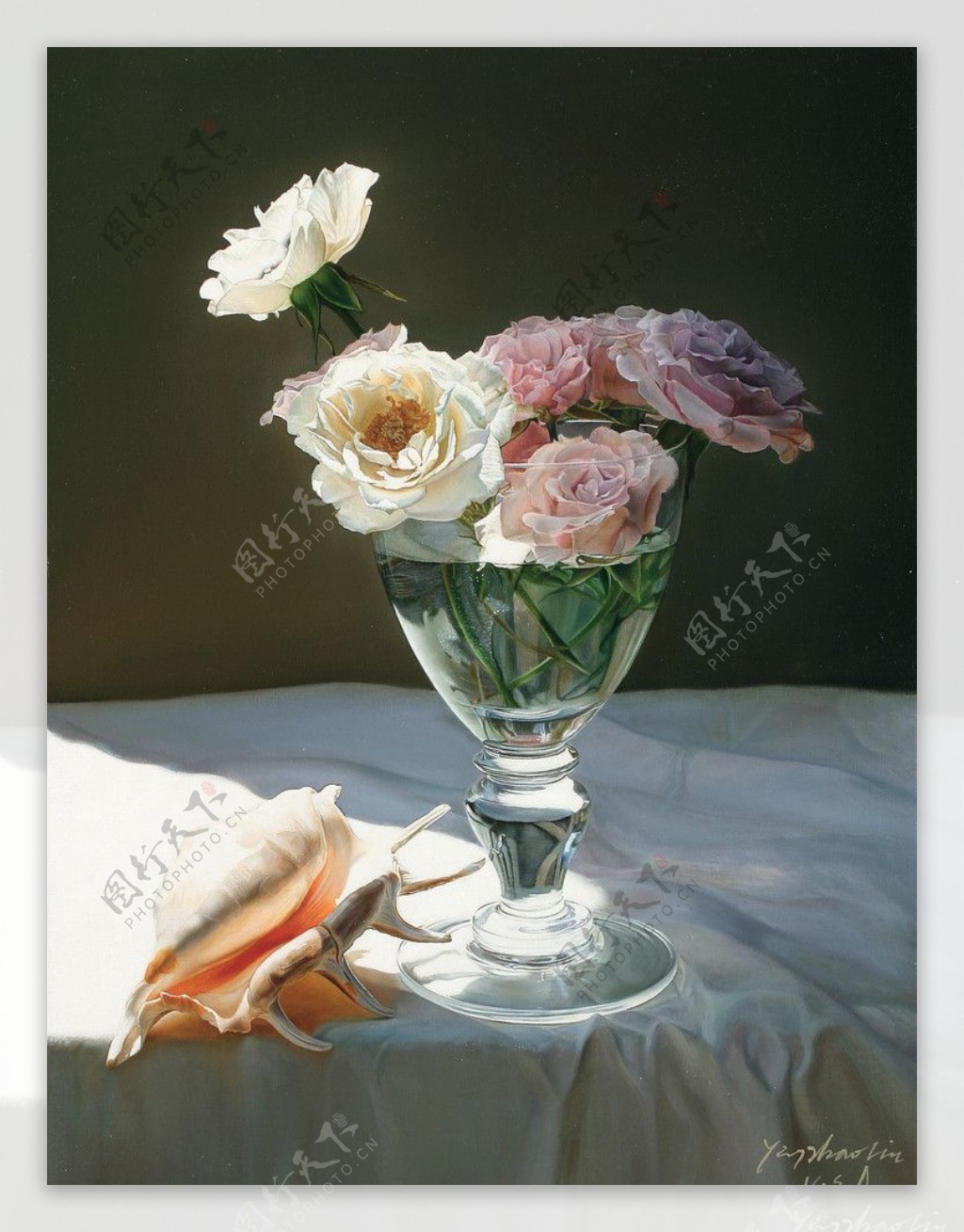 高清静物花卉油画001图片