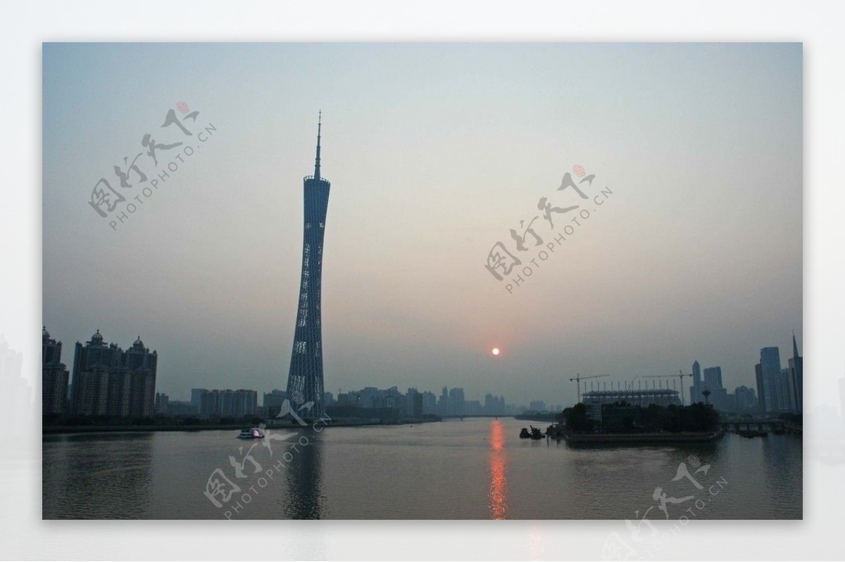 广州珠江日落风景图片