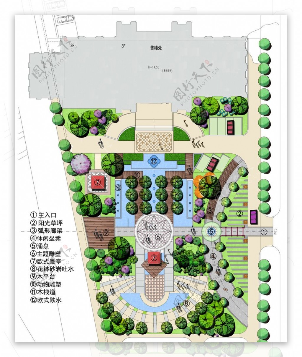 房地产彩色平面方案设图片