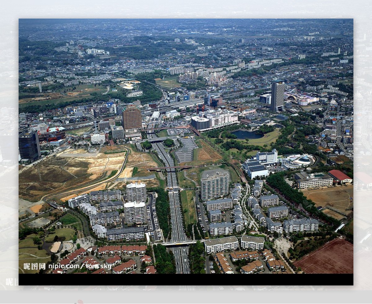 城市建筑俯景图片