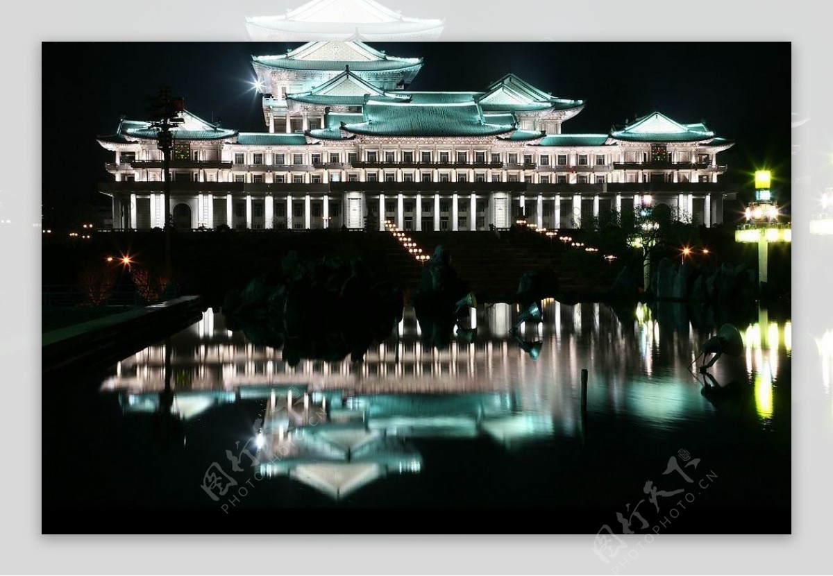 韩国建筑夜景图片