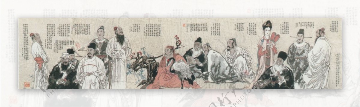 中国历代诗家图卷图图片
