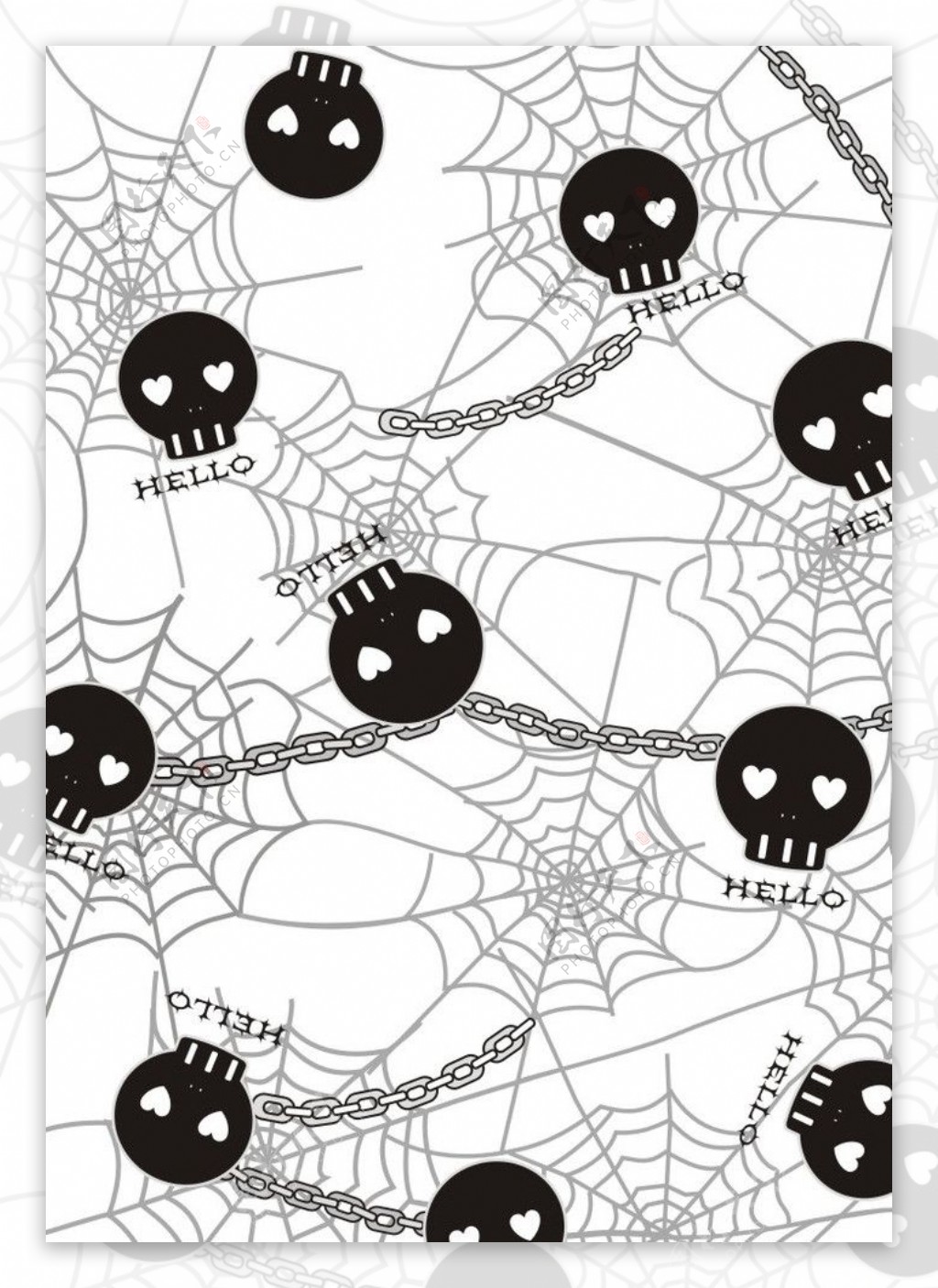 骷髅头蜘蛛网图片