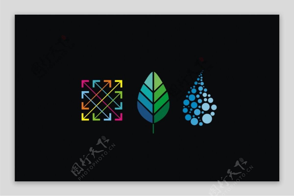 线条叶子水滴logo图片
