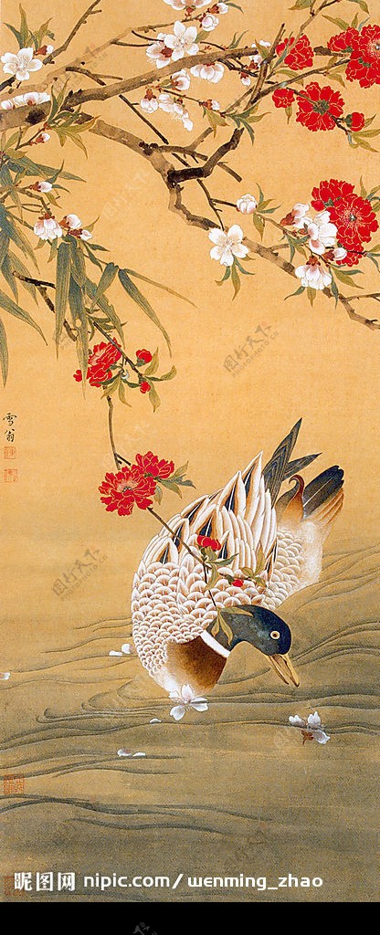 花鸟十六春江水暖图图片