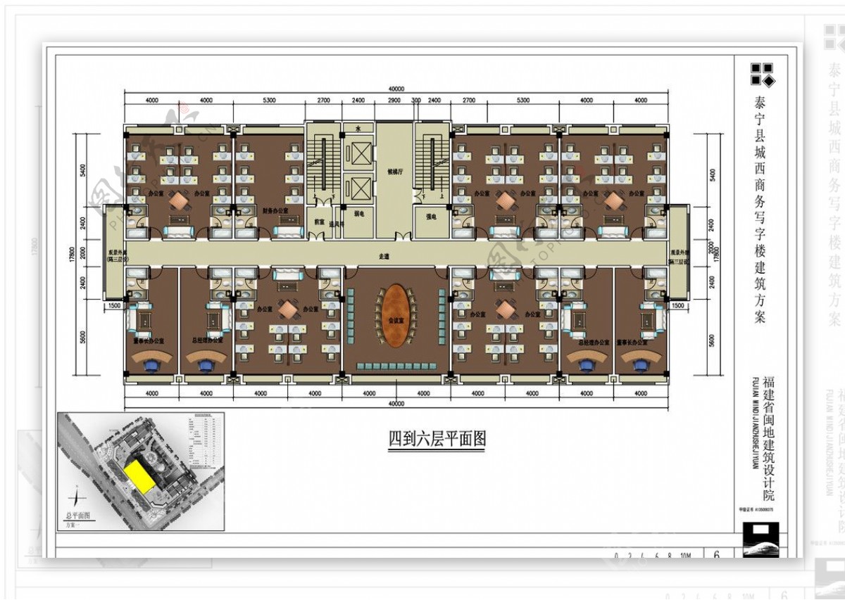 某办公建筑46平面图图片