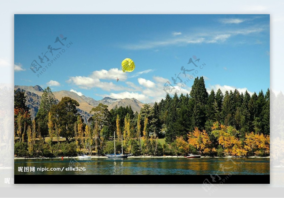新西兰皇后镇湖山游轮热气球图片