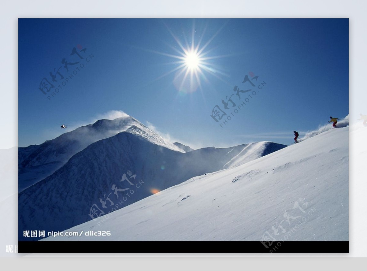 雪山滑雪山峰图片