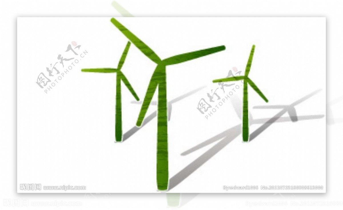 绿色风车环保背景图片