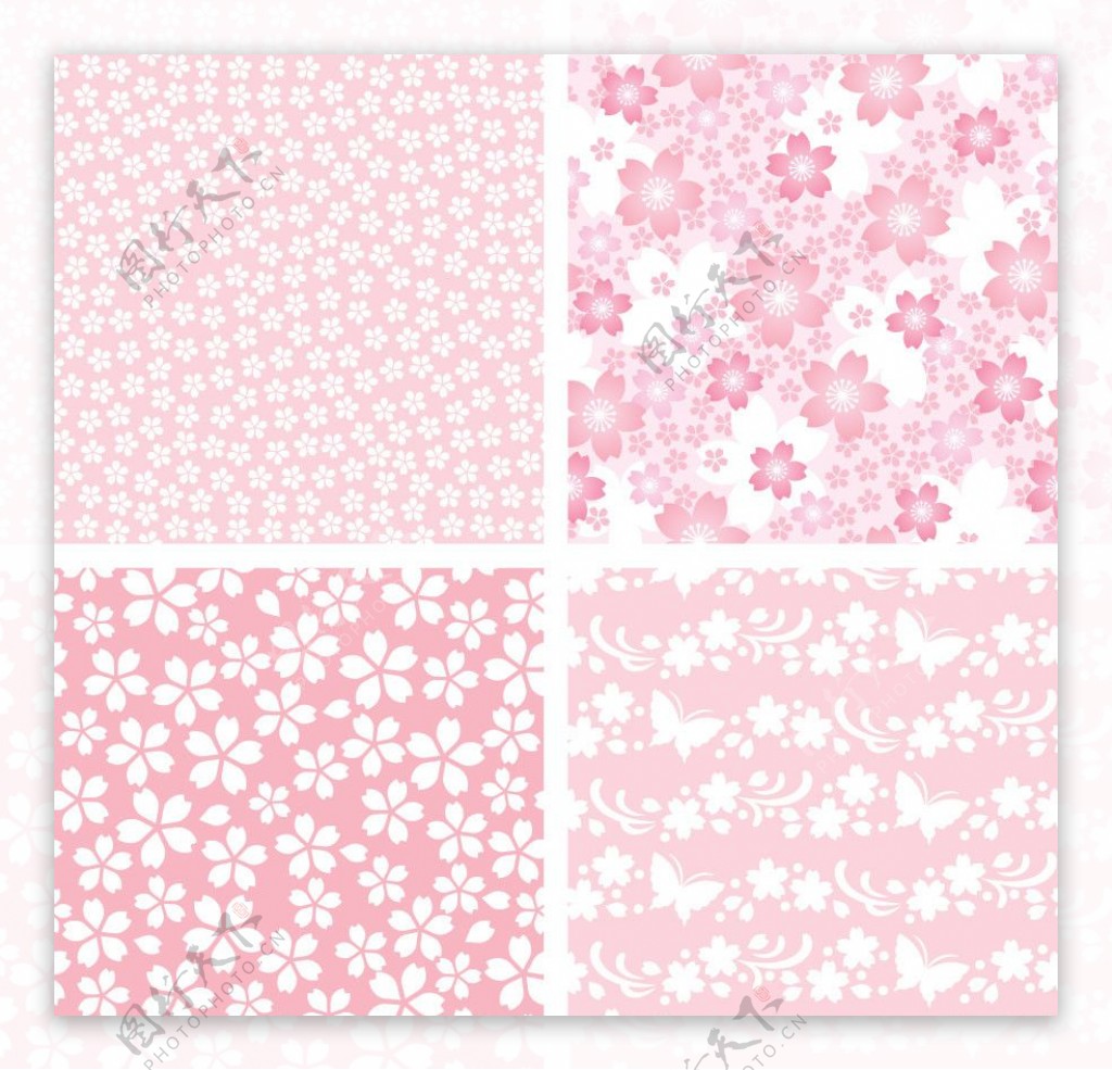 粉色可爱花纹花朵卡片图片