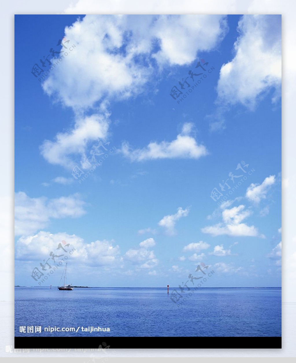 蓝天白云海岸美景岛屿风情图片