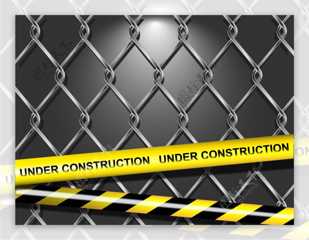 工程建筑警示铁丝网背景图片