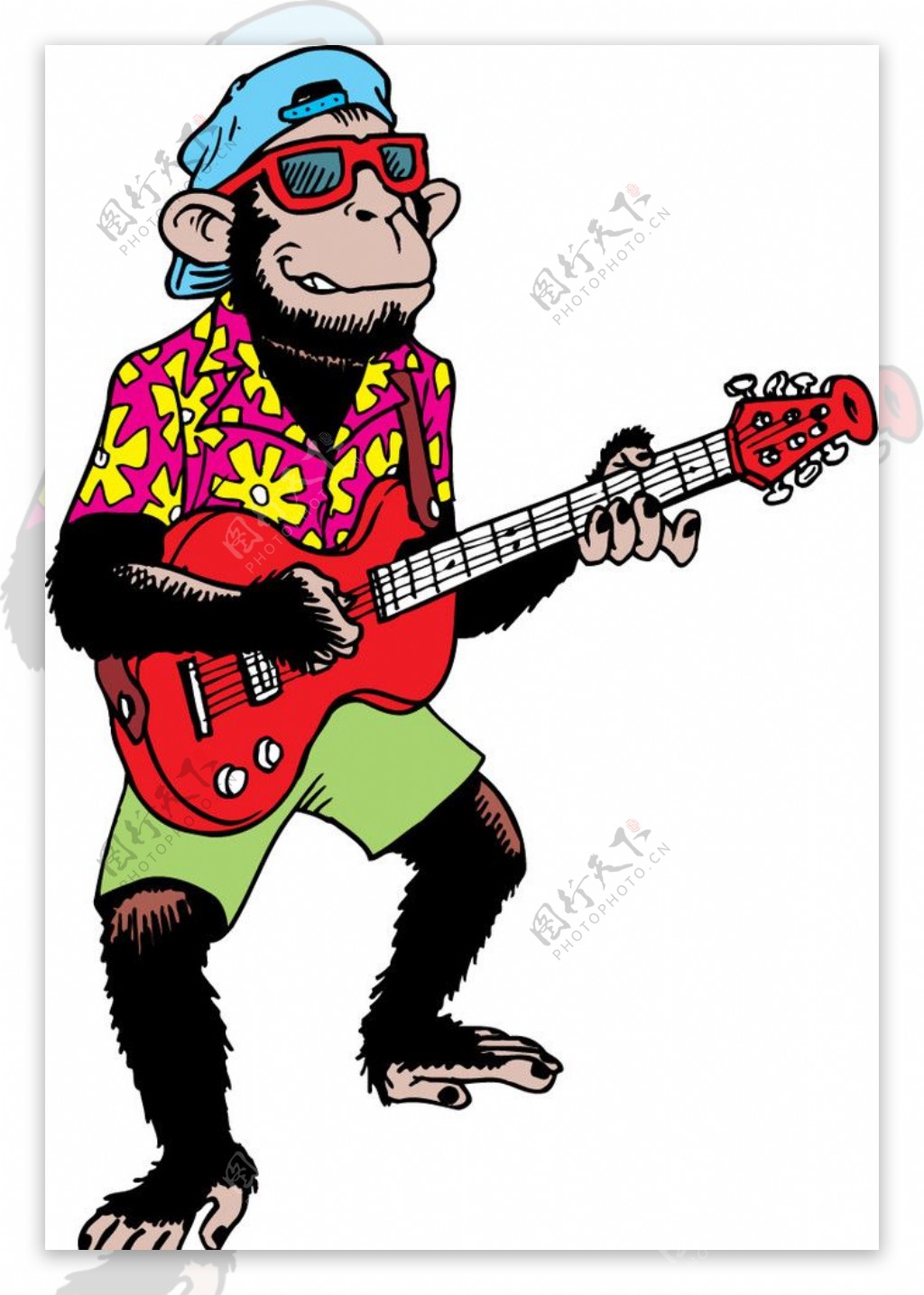 演奏乐器的猴子图片