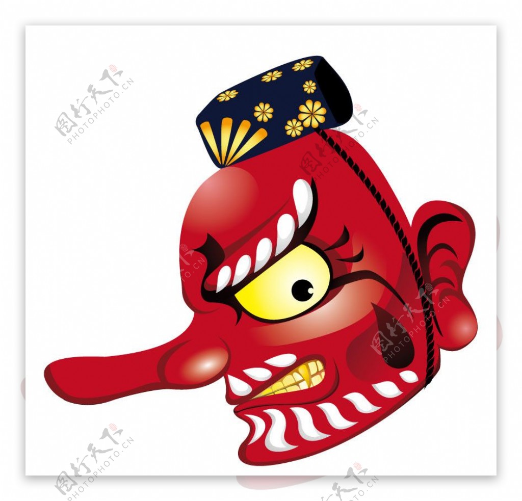 日本神话传说妖怪面具鸦天狗图片