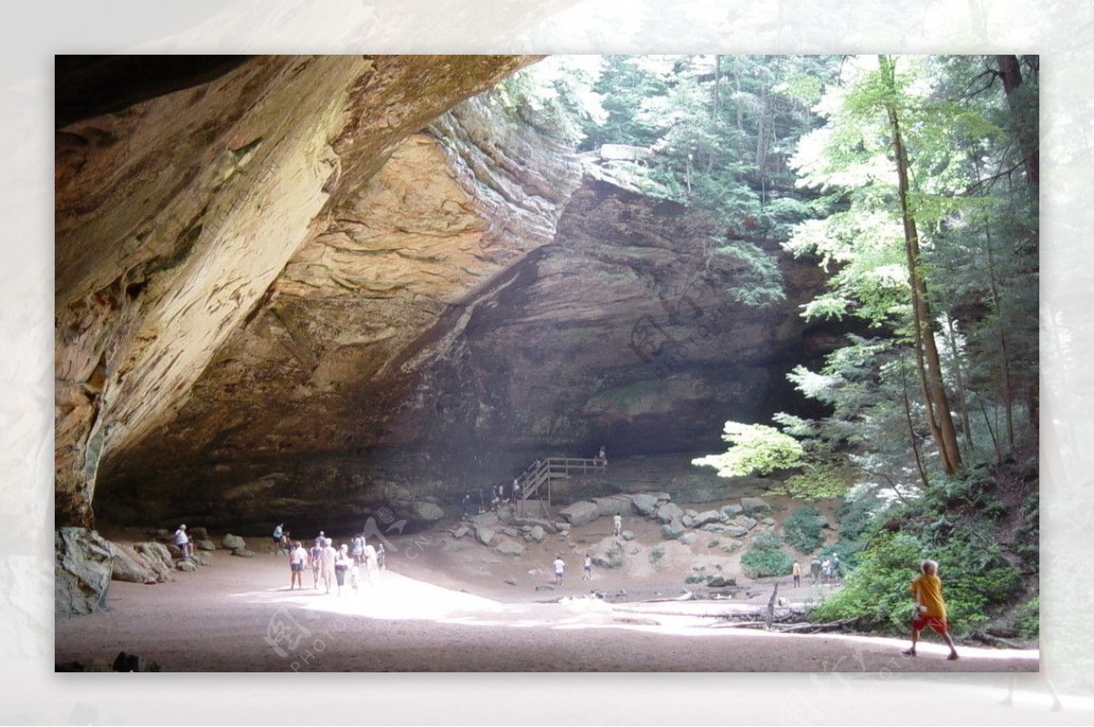 林中洞穴图片