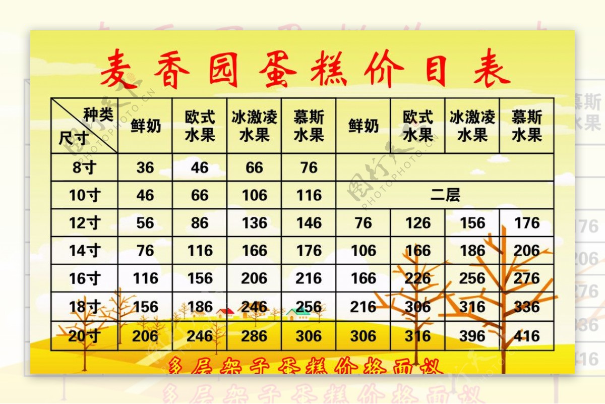 麦香园蛋糕图片